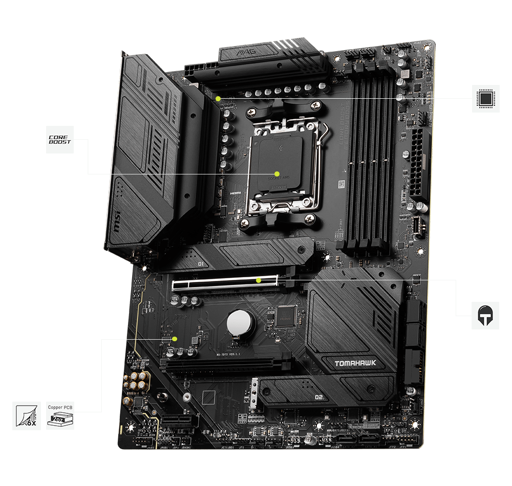 MSI MAG B650-TOMAHAWK WIFI Motherboard (BC‑1759750968‑3776)