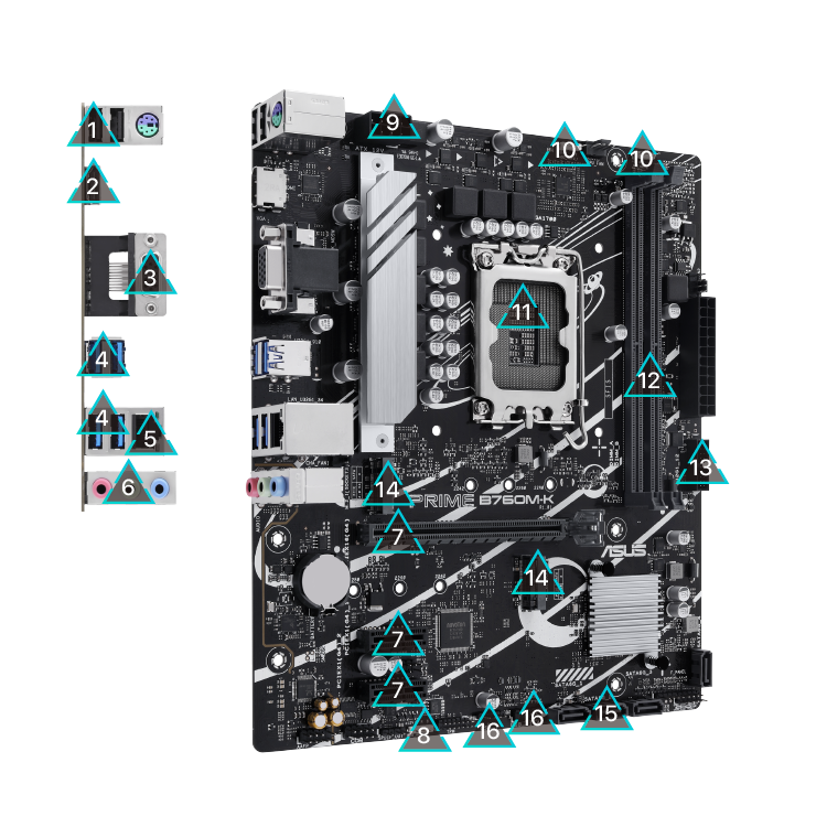 ASUS Prime B760M-K D4Motherboard (197105198517)